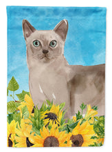 Load image into Gallery viewer, Tonkinese in Sunflowers Flag Canvas House Size CK3161CHF