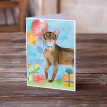 Load image into Gallery viewer, Abyssinian Happy Birthday Greeting Cards -  Blank Note Cards – 8-Pack of Artist-Designed Cards with Envelopes