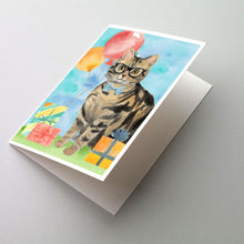 Load image into Gallery viewer, American Shorthair Brown Tabby Happy Birthday Greeting Cards -  Blank Note Cards – 8-Pack of Artist-Designed Cards with Envelopes
