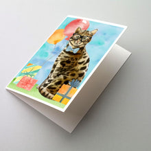 Load image into Gallery viewer, Bengal Happy Birthday Greeting Cards -  Blank Note Cards – 8-Pack of Artist-Designed Cards with Envelopes