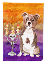 Load image into Gallery viewer, Hallween Red Staffie Bull Flag Canvas House Size CK3226CHF