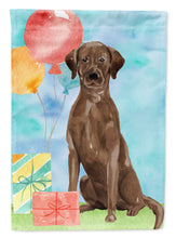 Load image into Gallery viewer, Happy Birthday Chocolate Labrador Retriever Flag Canvas House Size CK3234CHF