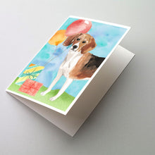 Load image into Gallery viewer, Happy Birthday Beagle Greeting Cards -  Blank Note Cards – 8-Pack of Artist-Designed Cards with Envelopes