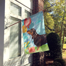 Load image into Gallery viewer, Happy Birthday Black and Tan Dachshund Flag Canvas House Size CK3239CHF