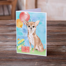 Load image into Gallery viewer, Happy Birthday Chihuahua Greeting Cards -  Blank Note Cards – 8-Pack of Artist-Designed Cards with Envelopes