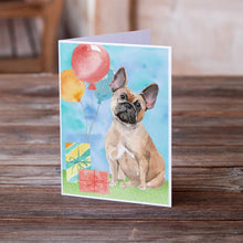 Load image into Gallery viewer, Happy Birthday Fawn French Bulldog Greeting Cards -  Blank Note Cards – 8-Pack of Artist-Designed Cards with Envelopes