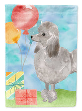Load image into Gallery viewer, Happy Birthday Silver Poodle Flag Canvas House Size CK3254CHF