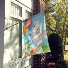 Load image into Gallery viewer, Happy Birthday Silver Poodle Flag Canvas House Size CK3255CHF