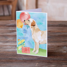 Load image into Gallery viewer, Happy Birthday Labrador Retriever Yellow Greeting Cards -  Blank Note Cards – 8-Pack of Artist-Designed Cards with Envelopes