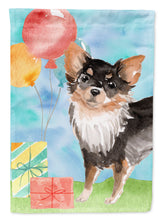Load image into Gallery viewer, Happy Birthday Long Haired Chihuahua Flag Canvas House Size CK3258CHF