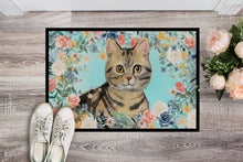 Load image into Gallery viewer, American Shorthair Brown Tabby Spring Flowers Doormat - 24x36 Decorative Floor Mat – Indoor/Outdoor Rug with Artistic Flair CK3387JMAT