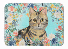 Load image into Gallery viewer, American Shorthair Brown Tabby Spring Flowers Machine Washable Memory Foam Mat CK3387RUG