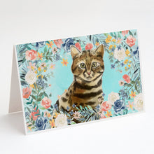 Load image into Gallery viewer, Bengal Spring Flowers Greeting Cards -  Blank Note Cards – 8-Pack of Artist-Designed Cards with Envelopes