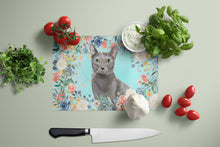 Load image into Gallery viewer, Blue Russian Spring Flowers Glass Cutting Boards – Durable, Decorative Kitchen Art Large CK3390LCB