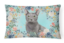 Load image into Gallery viewer, Blue Russian Spring Flowers Canvas Fabric Decorative Pillow CK3390PW1216