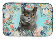 Load image into Gallery viewer, British Shorthair Spring Flowers Dish Drying Mat – Absorbent, Artistic Kitchen Essentials CK3392DDM