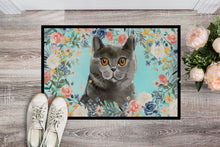 Load image into Gallery viewer, British Shorthair Spring Flowers Doormat - 24x36 Decorative Floor Mat – Indoor/Outdoor Rug with Artistic Flair CK3392JMAT