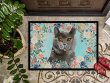 Load image into Gallery viewer, British Shorthair Spring Flowers Doormat - 18x27 Decorative Floor Mat – Indoor/Outdoor Rug with Artistic Flair CK3392MAT