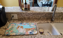 Load image into Gallery viewer, Scottish Fold Spring Flowers Dish Drying Mat – Absorbent, Artistic Kitchen Essentials CK3397DDM