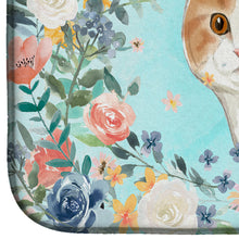 Load image into Gallery viewer, Scottish Fold Spring Flowers Dish Drying Mat – Absorbent, Artistic Kitchen Essentials CK3397DDM
