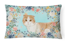 Load image into Gallery viewer, Scottish Fold Spring Flowers Canvas Fabric Decorative Pillow CK3397PW1216