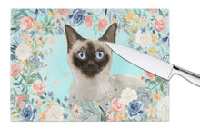 Load image into Gallery viewer, Siamese Spring Flowers Glass Cutting Boards – Durable, Decorative Kitchen Art Large CK3398LCB
