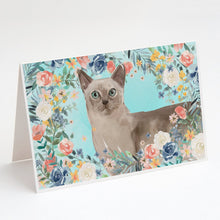 Load image into Gallery viewer, Tonkinese Spring Flowers Greeting Cards -  Blank Note Cards – 8-Pack of Artist-Designed Cards with Envelopes