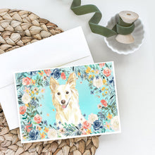 Load image into Gallery viewer, White Collie Greeting Cards -  Blank Note Cards – 8-Pack of Artist-Designed Cards with Envelopes