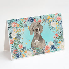 Load image into Gallery viewer, Weimaraner Greeting Cards -  Blank Note Cards – 8-Pack of Artist-Designed Cards with Envelopes