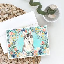 Load image into Gallery viewer, Siberian Husky Greeting Cards -  Blank Note Cards – 8-Pack of Artist-Designed Cards with Envelopes