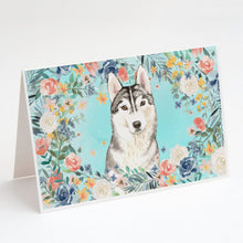 Load image into Gallery viewer, Siberian Husky Greeting Cards -  Blank Note Cards – 8-Pack of Artist-Designed Cards with Envelopes