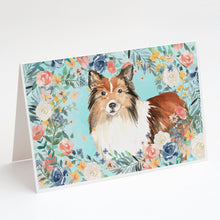 Load image into Gallery viewer, Sheltie Greeting Cards -  Blank Note Cards – 8-Pack of Artist-Designed Cards with Envelopes