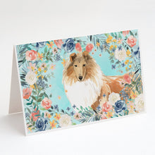 Load image into Gallery viewer, Collie Greeting Cards -  Blank Note Cards – 8-Pack of Artist-Designed Cards with Envelopes