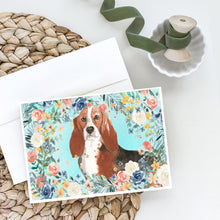 Load image into Gallery viewer, Basset Hound Greeting Cards -  Blank Note Cards – 8-Pack of Artist-Designed Cards with Envelopes