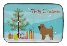 Load image into Gallery viewer, Tan Affenpinscher Christmas Tree Dish Drying Mat – Absorbent, Artistic Kitchen Essentials CK3439DDM