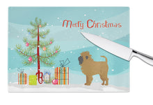 Load image into Gallery viewer, Tan Affenpinscher Christmas Tree Glass Cutting Boards – Durable, Decorative Kitchen Art Large CK3439LCB
