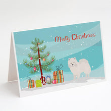 Load image into Gallery viewer, American Eskimo Christmas Tree Greeting Cards -  Blank Note Cards – 8-Pack of Artist-Designed Cards with Envelopes