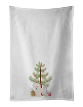 Load image into Gallery viewer, Bichon Frise Christmas Tree White Kitchen Towel Set of 2