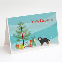 Load image into Gallery viewer, Cavalier King Charles Spaniel Tricolor Christmas Tree Greeting Cards -  Blank Note Cards – 8-Pack of Artist-Designed Cards with Envelopes