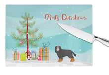 Load image into Gallery viewer, Cavalier King Charles Spaniel Tricolor Christmas Tree Glass Cutting Boards – Durable, Decorative Kitchen Art Large CK3446LCB
