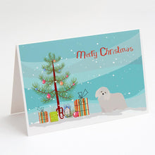 Load image into Gallery viewer, Coton de Tulear Christmas Tree Greeting Cards -  Blank Note Cards – 8-Pack of Artist-Designed Cards with Envelopes