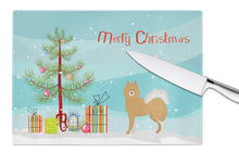 Load image into Gallery viewer, Brown &amp; White Elo dog Christmas Tree Glass Cutting Boards – Durable, Decorative Kitchen Art Large CK3451LCB