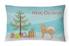 Load image into Gallery viewer, Brown &amp; White Elo dog Christmas Tree Canvas Fabric Decorative Pillow CK3451PW1216