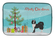 Load image into Gallery viewer, Black and White Elo dog Christmas Tree Dish Drying Mat – Absorbent, Artistic Kitchen Essentials CK3452DDM