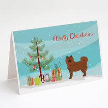 Load image into Gallery viewer, Eurasier or Eurasian dog Christmas Tree Greeting Cards -  Blank Note Cards – 8-Pack of Artist-Designed Cards with Envelopes