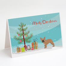 Load image into Gallery viewer, French Bulldog Christmas Tree Greeting Cards -  Blank Note Cards – 8-Pack of Artist-Designed Cards with Envelopes