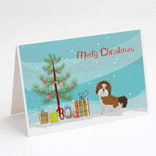 Load image into Gallery viewer, Imperial Shih Tzu Christmas Tree Greeting Cards -  Blank Note Cards – 8-Pack of Artist-Designed Cards with Envelopes