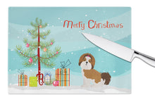 Load image into Gallery viewer, Imperial Shih Tzu Christmas Tree Glass Cutting Boards – Durable, Decorative Kitchen Art Large CK3459LCB