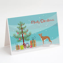 Load image into Gallery viewer, Italian Greyhound Christmas Tree Greeting Cards -  Blank Note Cards – 8-Pack of Artist-Designed Cards with Envelopes