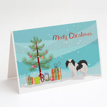 Load image into Gallery viewer, Japanese Chin Christmas Tree Greeting Cards -  Blank Note Cards – 8-Pack of Artist-Designed Cards with Envelopes